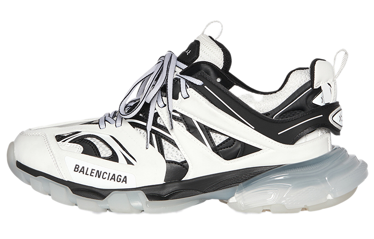 Женские кроссовки Balenciaga Track 1.0 Sneaker Clear Sole (бело-черные)