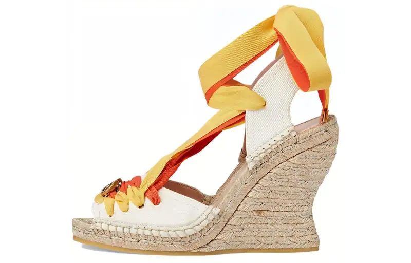 GUCCI Interlocking One Strap Sandals 9.9cm Women's Yellow Beige