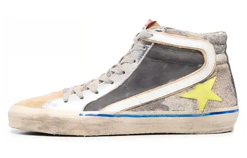 Golden Goose Slide Leather Stylish Skateboarding Shoes Men's Gray