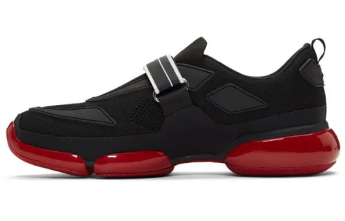 PRADA Low top Life Casual Shoes Men's Black Red