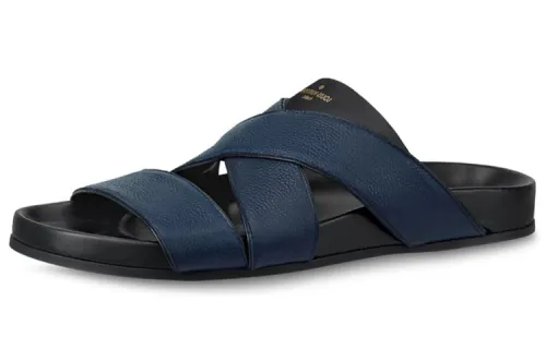 LOUIS VUITTON Mirabeau Slide Slippers Men's Sea Blue