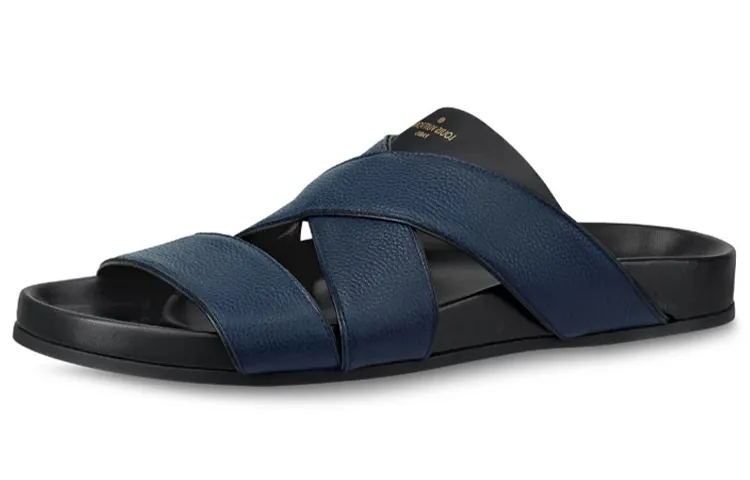 LOUIS VUITTON Mirabeau Slide Slippers Men's Sea Blue