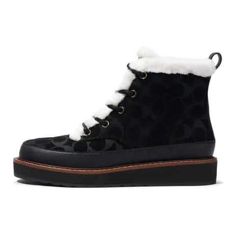 COACH Imani Artificial Leather Iconic Ankle Boots Women's Black