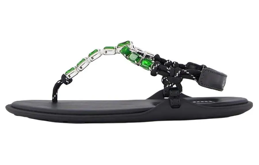 MIU MIU One Strap Sandals Women's Black Green