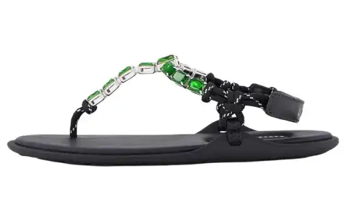 MIU MIU One Strap Sandals Women's Black Green