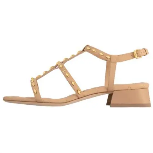 LOUIS VUITTON Celeste One Strap Sandals 3cm Women's Beige
