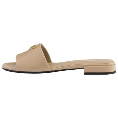 PRADA Saffiano Slide Slippers Women's Beige