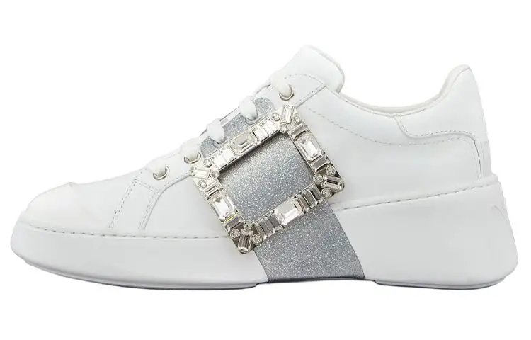 Roger Vivier Viv' Skate Glitter Embellished Buckle Sneakers Women's