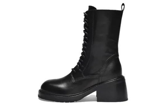 Ann Demeulemeester Leather Lace Up Ankle Boots 7cm Women's Black
