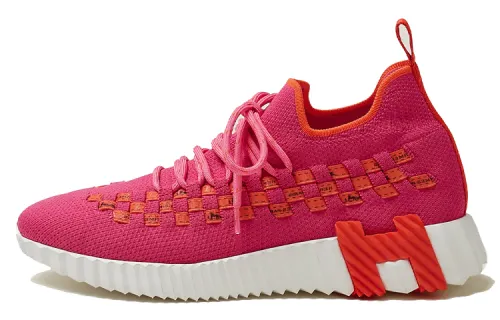 HERMES Fle Fabric Mid top Casual Shoes Women's Pink
