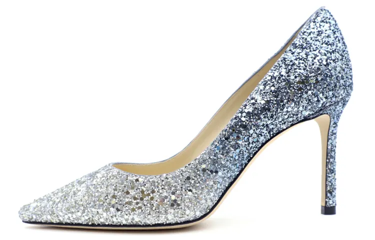 Jimmy Choo Romy Slim Heel High Heels Women's Silver Blue Gradient