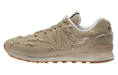 New Balance x MIU MIU Miu Miu NB 574 fashionable low-cut sports and casual shoes for women beige