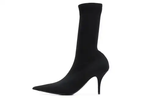 Balenciaga Knife Leather Ankle Boots Women's Black