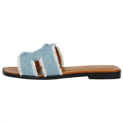 HERMES Oran Slide Slippers Women's Blue