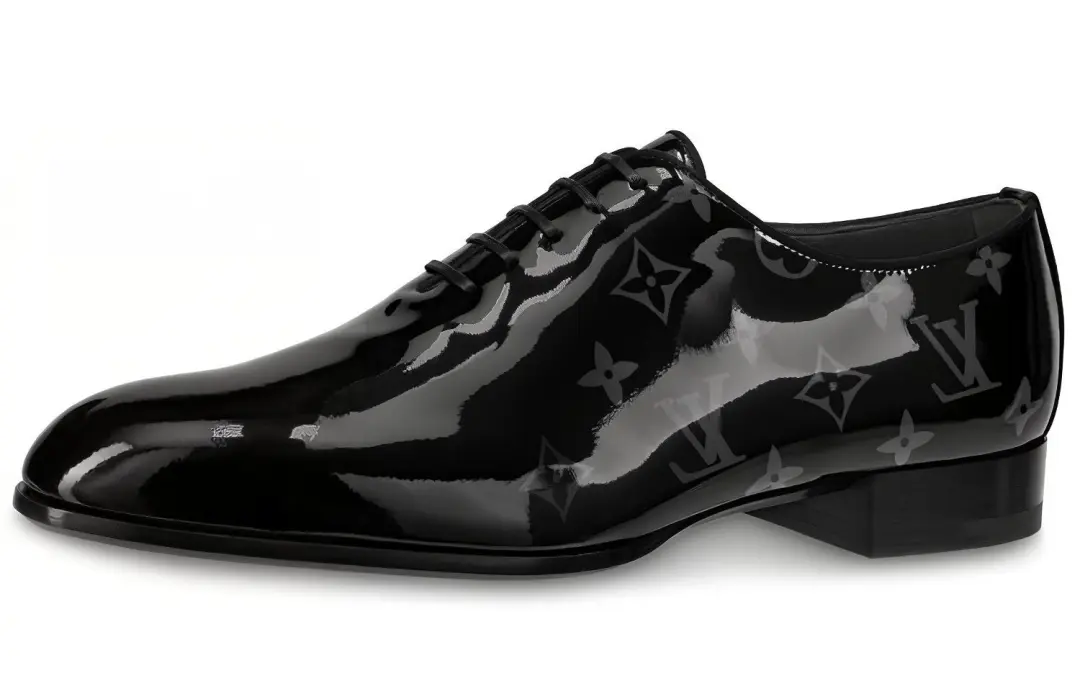 LOUIS VUITTON Grenelle MONOGRAM Top Grain Cow Leather Men's Casual Shoes Men's Black