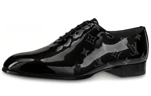 LOUIS VUITTON Grenelle MONOGRAM Top Grain Cow Leather Men's Casual Shoes Men's Black