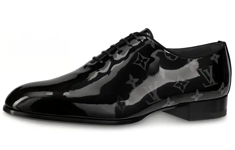 LOUIS VUITTON Grenelle MONOGRAM Top Grain Cow Leather Men's Casual Shoes Men's Black