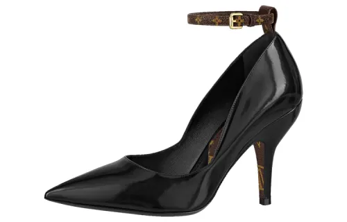 LOUIS VUITTON Attitude Cone Heel High Heels Women's Black