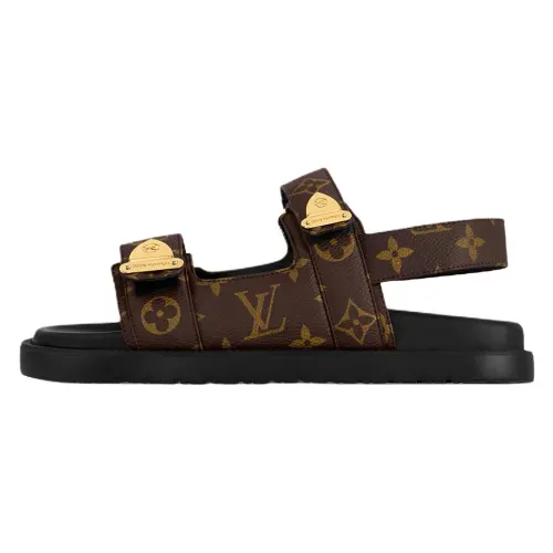 LOUIS VUITTON Sunset Comfort One Strap Sandals Women's Brown