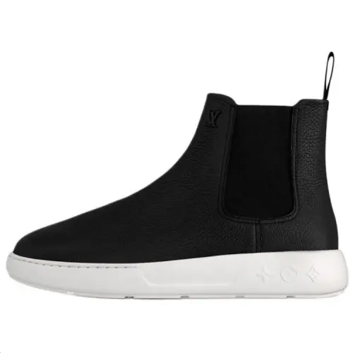 LOUIS VUITTON Pacific Calfskin Chelsea Boots Men's Black