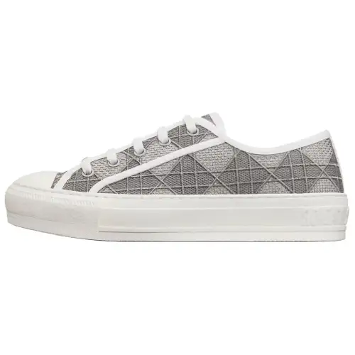 DIOR Walk'n'Dior Platform Shoes Lace Up Low top Stylish Skateboarding Shoes Women's Gray