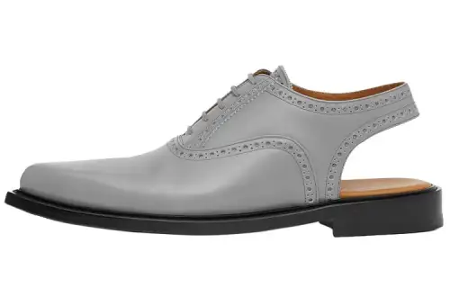 Burberry Calfskin Casual Leather Shoes Men's Gray