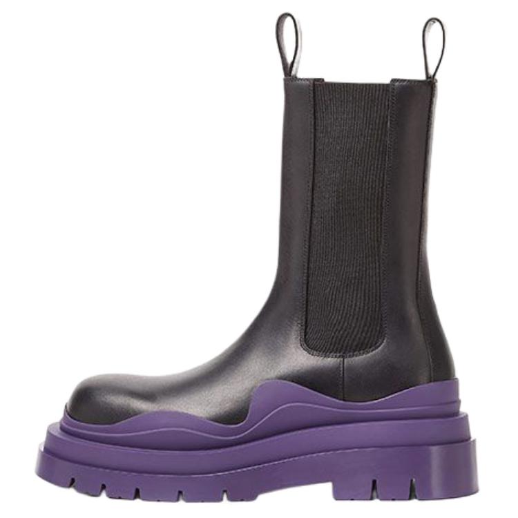 Bottega Veneta Tire Chelsea Boots Men's Black Purple