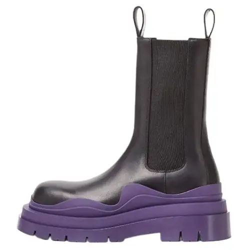 Bottega Veneta Tire Chelsea Boots Men's Black Purple