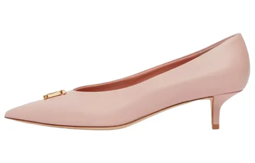 Burberry Leather Abrasion Resistant Slim Heel Mary Jane Shoes Women's Pink