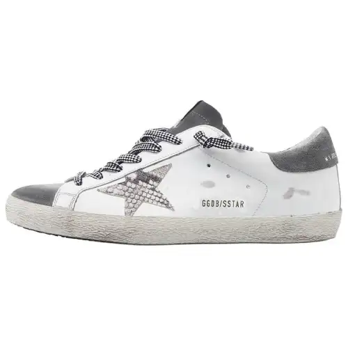 Golden Goose Super Star Low top Stylish Skateboarding Shoes Men's Gray White Distressed