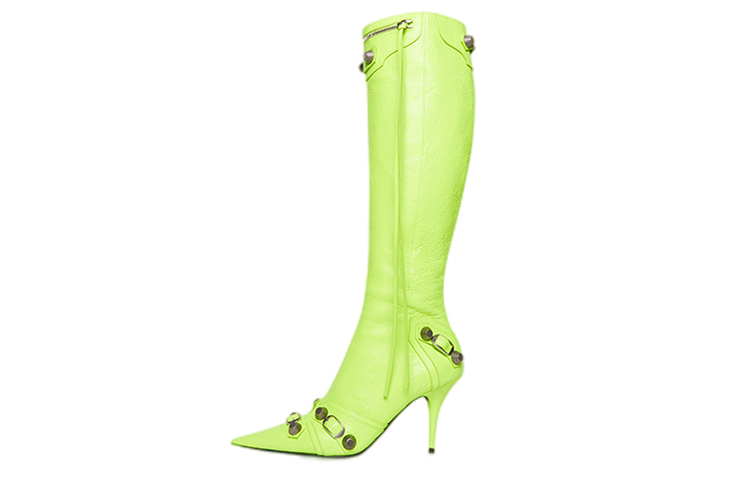 Balenciaga Women's Cagole 90mm Boot 'Neon Yellow'