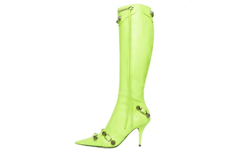 Balenciaga Women's Cagole 90mm Boot 'Neon Yellow'