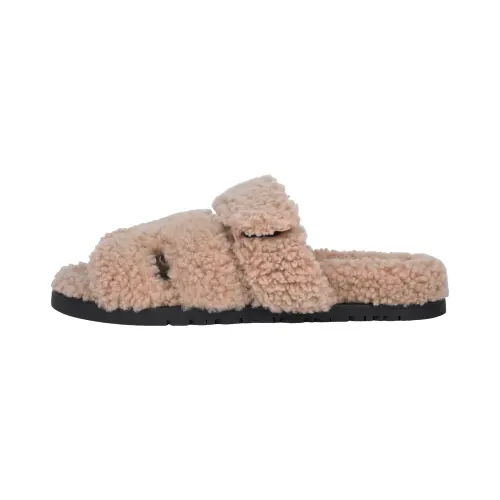 HERMES Chypre Sandal Pink Woolskin Women's