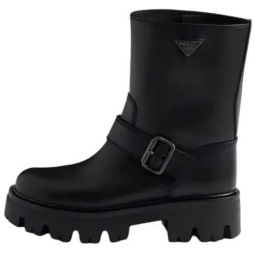 PRADA Calfskin Ankle Boots 5CM Women's Black