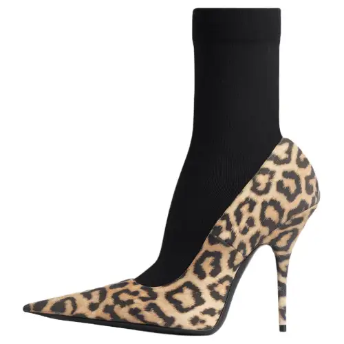 Balenciaga Leopard Printed Avenue Sock Pumps
