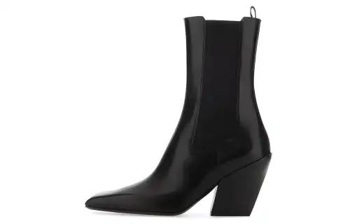 PRADA Leather Short Chelsea Boots Women's Black
