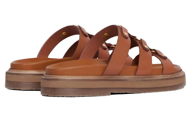 CELINE Slide Slippers Women's Brown