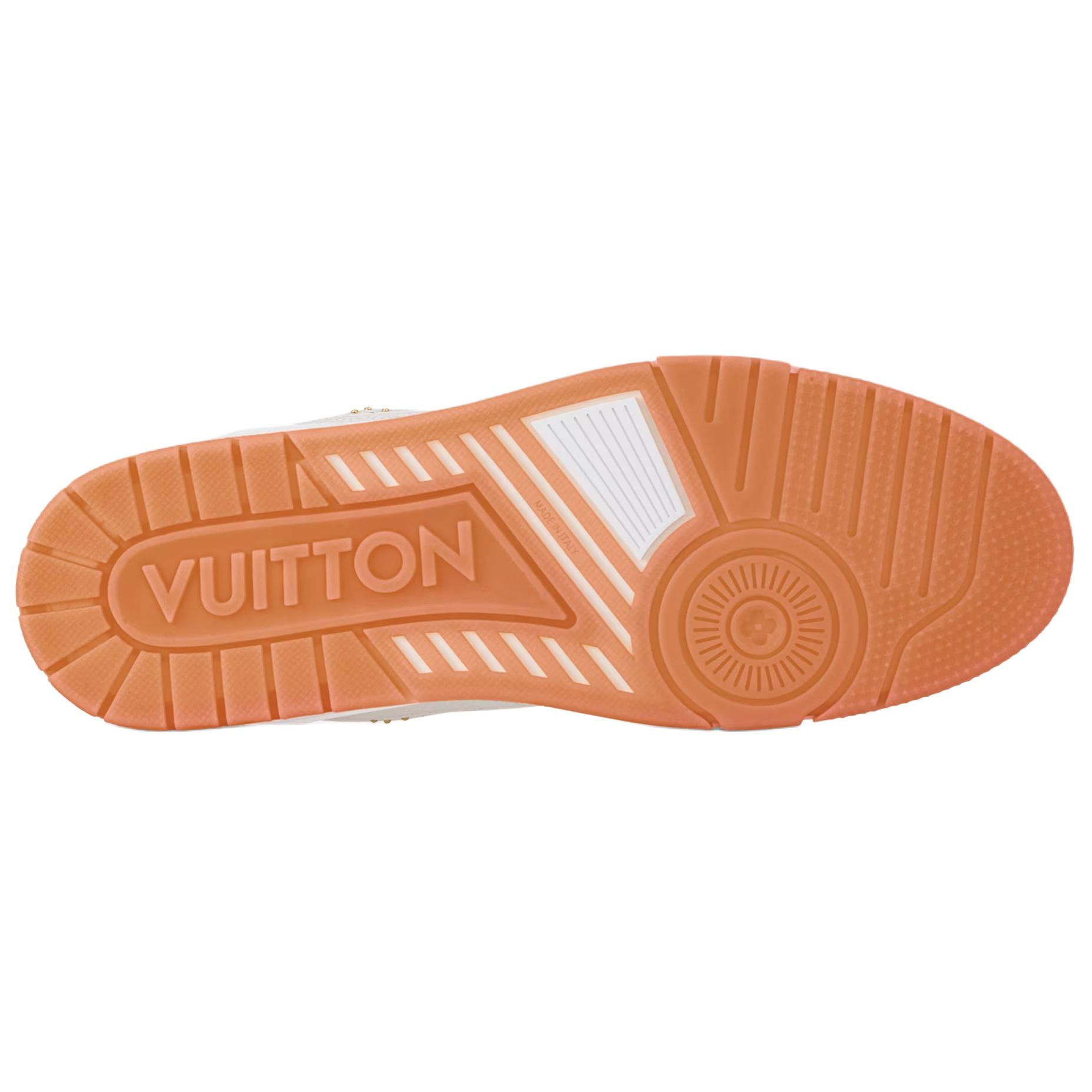 Мужские кеды Louis Vuitton Trainer (бело-оранжевые) — фото 5