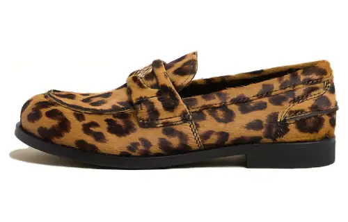 MIU MIU Animal-print Leather Loafers