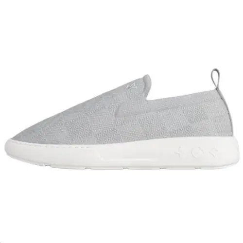 LOUIS VUITTON Cow Leather Casual Shoes Men's Gray