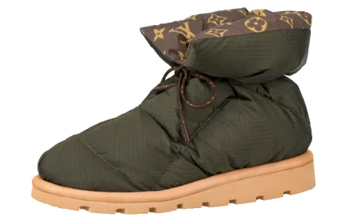 LOUIS VUITTON Pillow Comfort Ankle Boots 'Olive Green With Brown' Women's