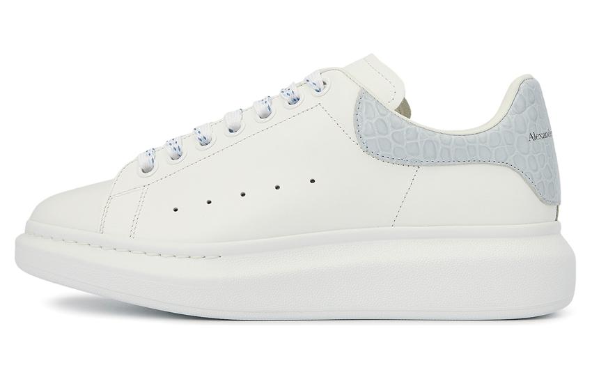 Мужские кеды Alexander McQueen Oversized Sneaker (бело-голубые)