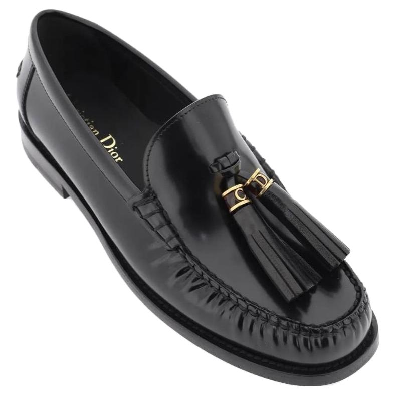 DIOR Idylle Top Grain Cow Leather Casual Shoes Women's Black