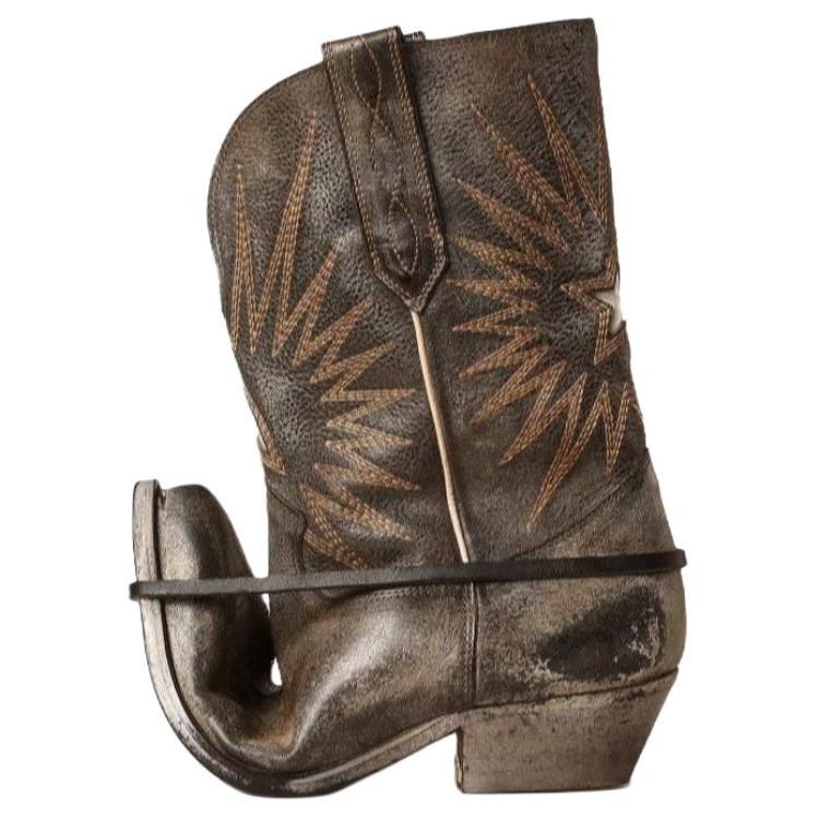 Мужские ботинки Golden Golden Goose Wish Star 4cm (коричневые)