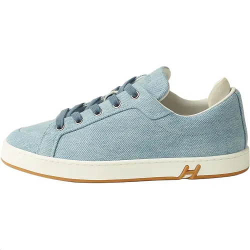 HERMES Kid Low top Canvas Shoes Women's Blue