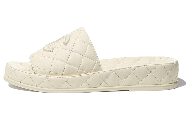 CHANEL Slide Slippers Women's Ivory