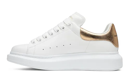 Alexander McQueen Alexander McQueen Oversized Smooth Calfskin Low Top Sneakers Women's White Gold