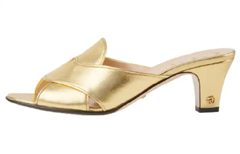 GUCCI Slide Slippers Women's Gold