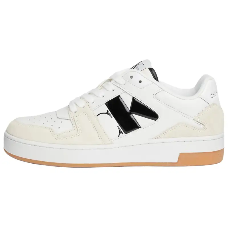 CKJ CALVIN KLEIN JEANS Leather Low top Skateboard Shoes Women's White Black