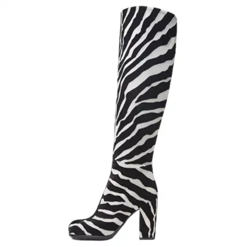 Bottega Veneta Leather Knee high Boots 9cm Women's White